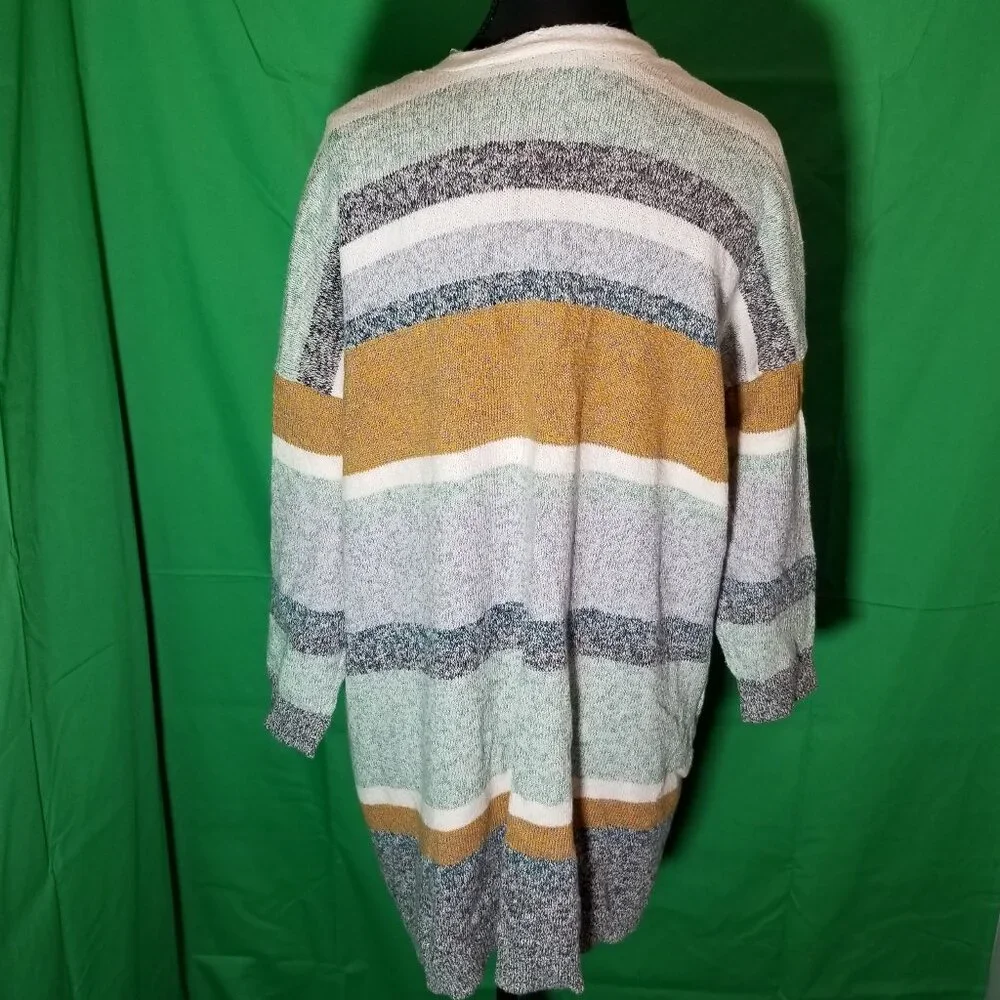 Lane Bryant Womens Size 18/20 Striped Cardigan Colorful Office Party Retro Cozy